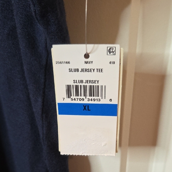 CLEARANCE Lucky Brand Navy Embroidered Short Sleeve Tie Front Slub Jersey Top XL - Picture 3 of 11